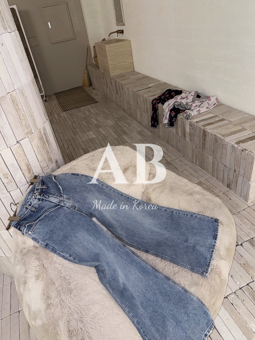 AB東大門㊣代購女士新品熱賣真品人氣職業休閑牛仔褲荷葉邊AB牛仔褲
