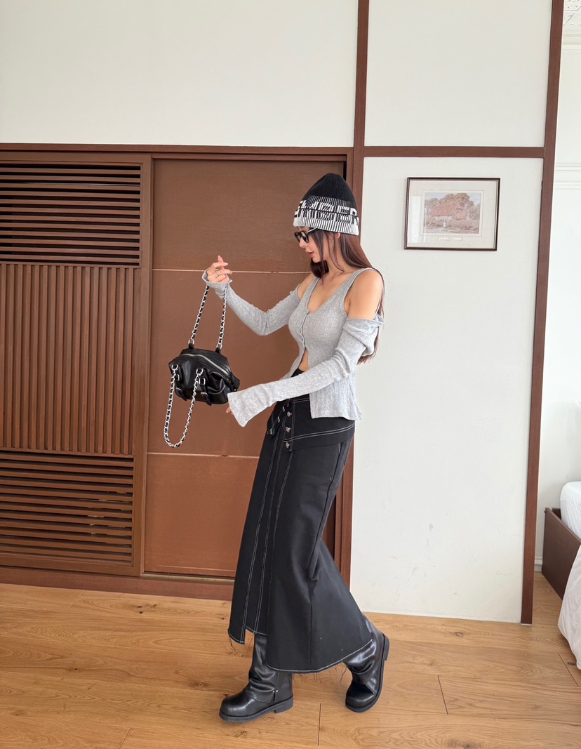 DENVER東大門㊣實拍女裝新品休閑熱賣人氣職業時尚真品長裙DENVER長裙