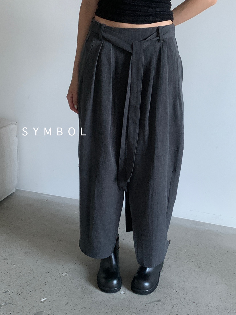 SYMBOL韓國直郵㊣女裝新品真品休閑25秋夏時尚推薦長裙含腰帶SYMBOL長裙