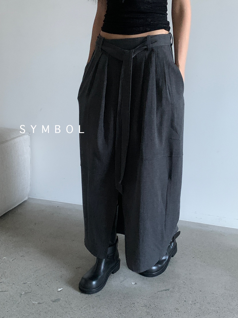 SYMBOL韓國直郵㊣女裝新品真品休閑25秋夏時尚推薦長裙含腰帶SYMBOL長裙
