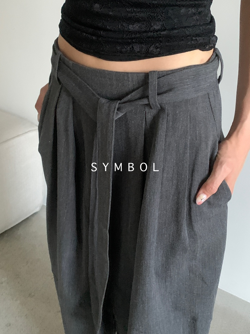 SYMBOL韓國直郵㊣女裝新品真品休閑25秋夏時尚推薦長裙含腰帶SYMBOL長裙
