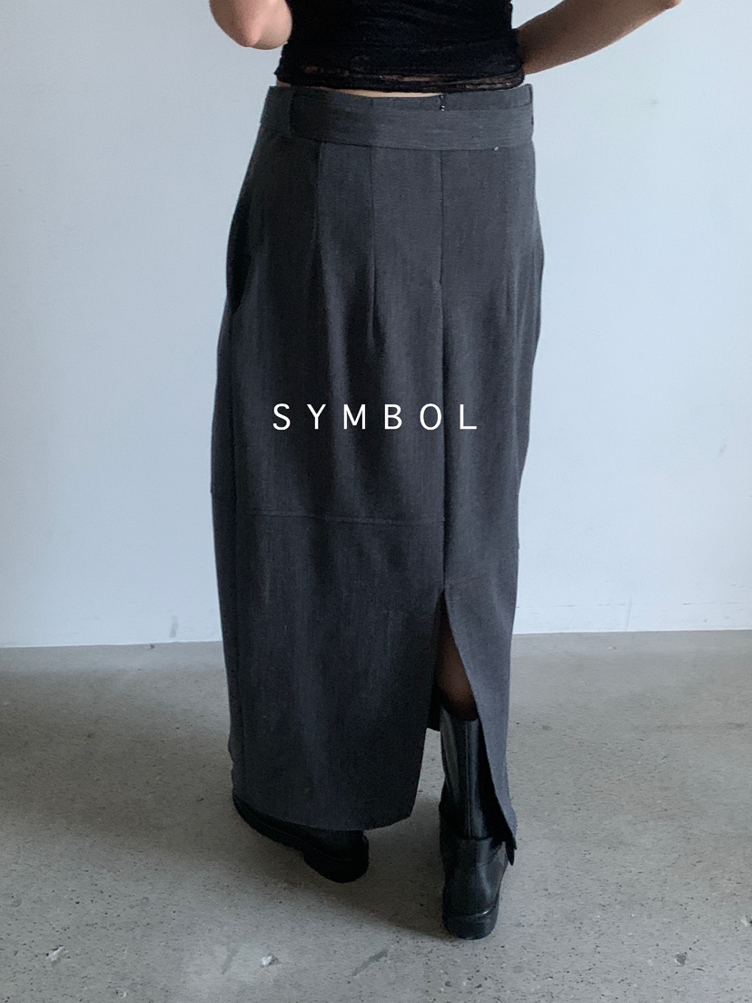 SYMBOL韓國直郵㊣女裝新品真品休閑25秋夏時尚推薦長裙含腰帶SYMBOL長裙