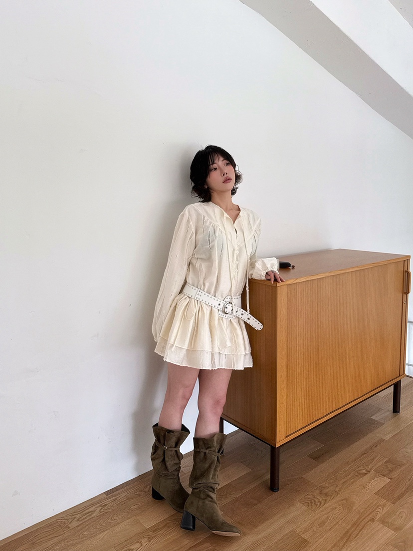 AWESOMESAUCE韓國代購㊣女士新品休閑真品職業連衣裙不含腰帶AWESOME SAUCE連衣裙