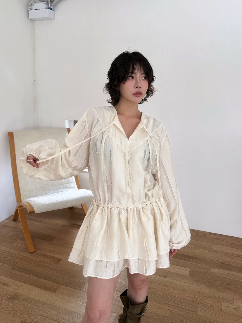 AWESOMESAUCE韓國代購㊣女士新品休閑真品職業連衣裙不含腰帶AWESOME SAUCE連衣裙