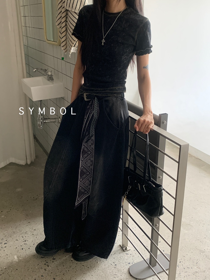 SYMBOL東大門㊣實拍女士新款休閑時尚職業熱賣25秋夏T恤水洗SYMBOLT恤