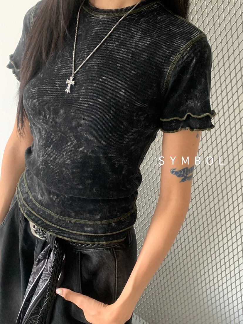 SYMBOL東大門㊣實拍女士新款休閑時尚職業熱賣25秋夏T恤水洗SYMBOLT恤
