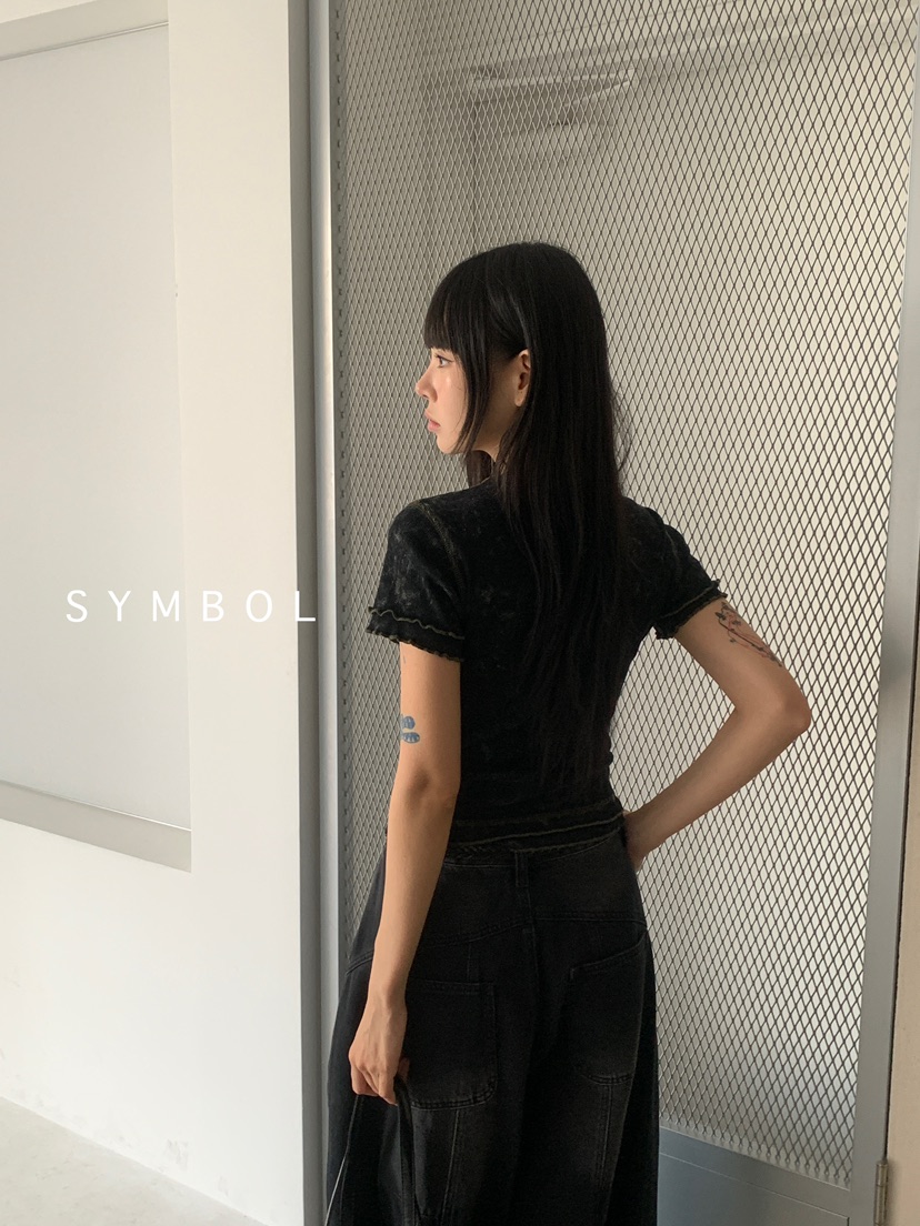SYMBOL東大門㊣實拍女士新款休閑時尚職業熱賣25秋夏T恤水洗SYMBOLT恤