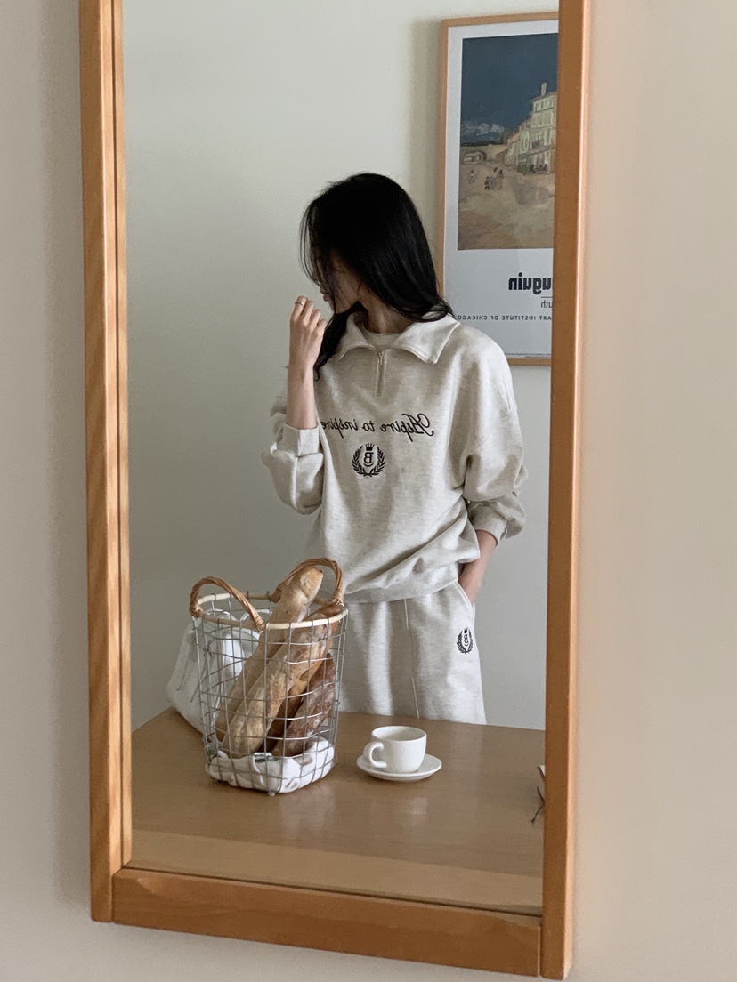 BOUND.A韓國代購㊣女裝新款時尚職業休閑25秋夏熱賣套裝刺繡BOUND.A套裝