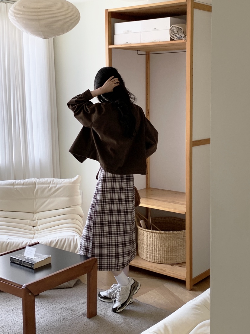 BOUND.A東大門㊣實拍女士新品推薦真品人氣半身裙中短裙格紋BOUND.A半身裙/中短裙