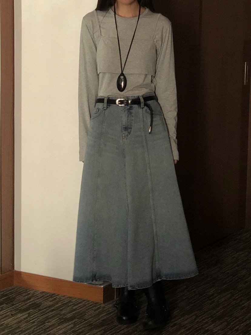 ONDO-P東大門㊣代購女士新款人氣休閑時尚職業長裙不含腰帶ONDO-P長裙