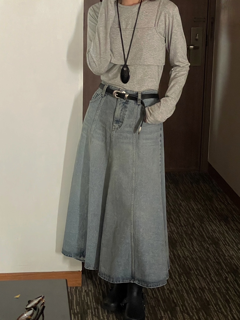 ONDO-P東大門㊣代購女士新款人氣休閑時尚職業長裙不含腰帶ONDO-P長裙