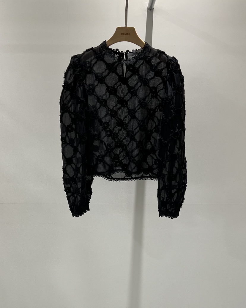 DENISE韓國直郵㊣女裝新品25秋夏休閑熱賣時尚真品襯衫蕾絲衫DENISE襯衫/蕾絲衫圖色2