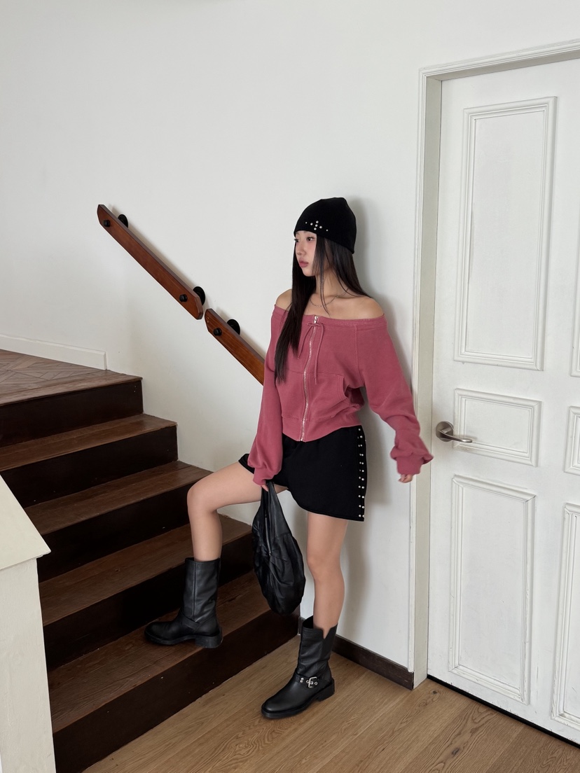 SUNDER MARKET東大門㊣直郵女士新品熱賣25秋夏職業衛衣拉鏈SUNDER MARKET衛衣