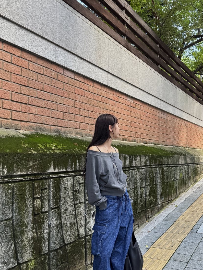 SUNDER MARKET東大門㊣直郵女士新品熱賣25秋夏職業衛衣拉鏈SUNDER MARKET衛衣