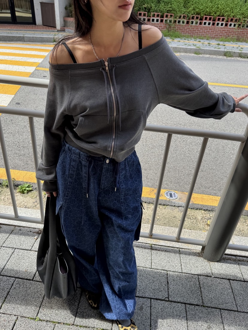 SUNDER MARKET東大門㊣直郵女士新品熱賣25秋夏職業衛衣拉鏈SUNDER MARKET衛衣