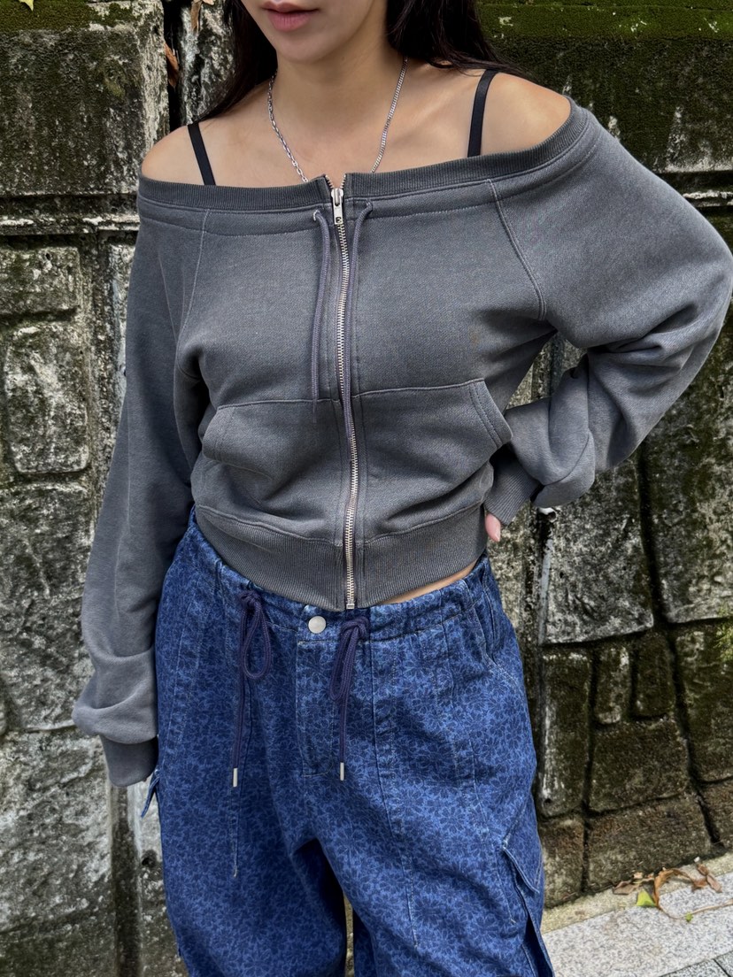 SUNDER MARKET東大門㊣直郵女士新品熱賣25秋夏職業衛衣拉鏈SUNDER MARKET衛衣圖色1