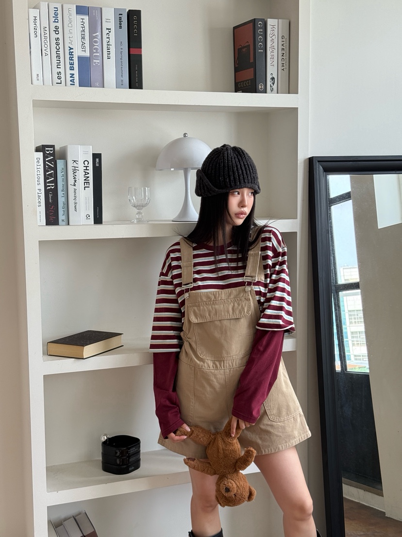 BLACK RIBBON-A韓國直郵㊣女裝新品真品休閑人氣25秋夏背帶褲BLACK RIBBON-A背帶褲