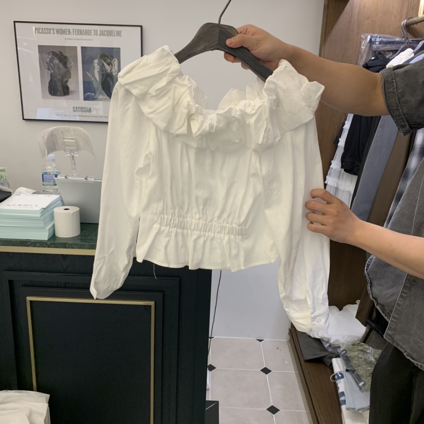 VIRKIN東大門㊣直郵女裝新款推薦真品25秋夏襯衫蕾絲衫刺繡VIRKIN襯衫/蕾絲衫