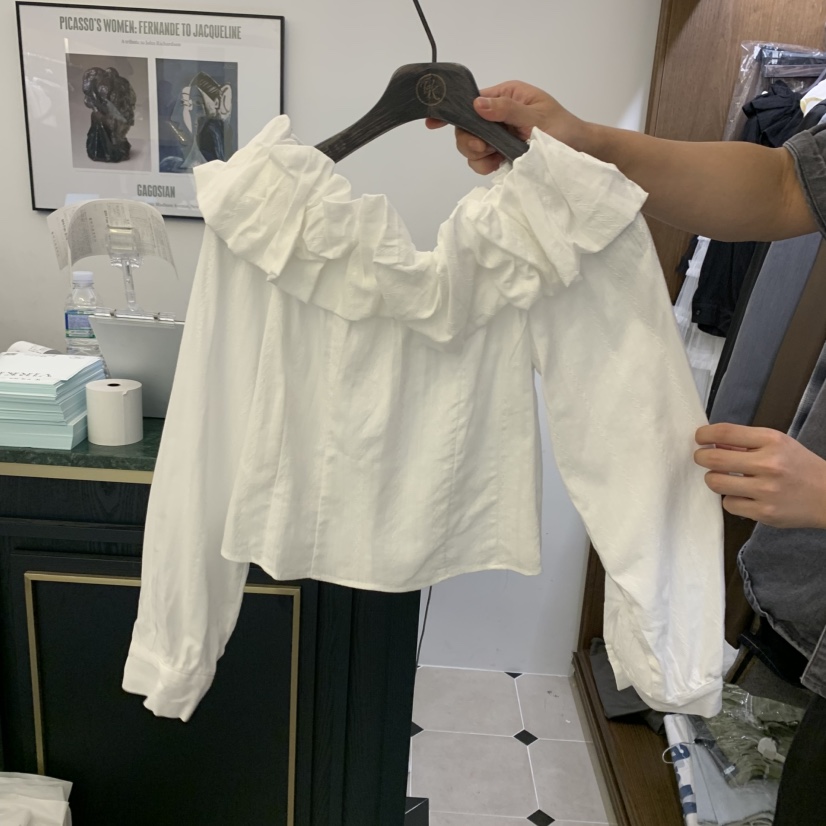 VIRKIN東大門㊣直郵女裝新款推薦真品25秋夏襯衫蕾絲衫刺繡VIRKIN襯衫/蕾絲衫圖色1