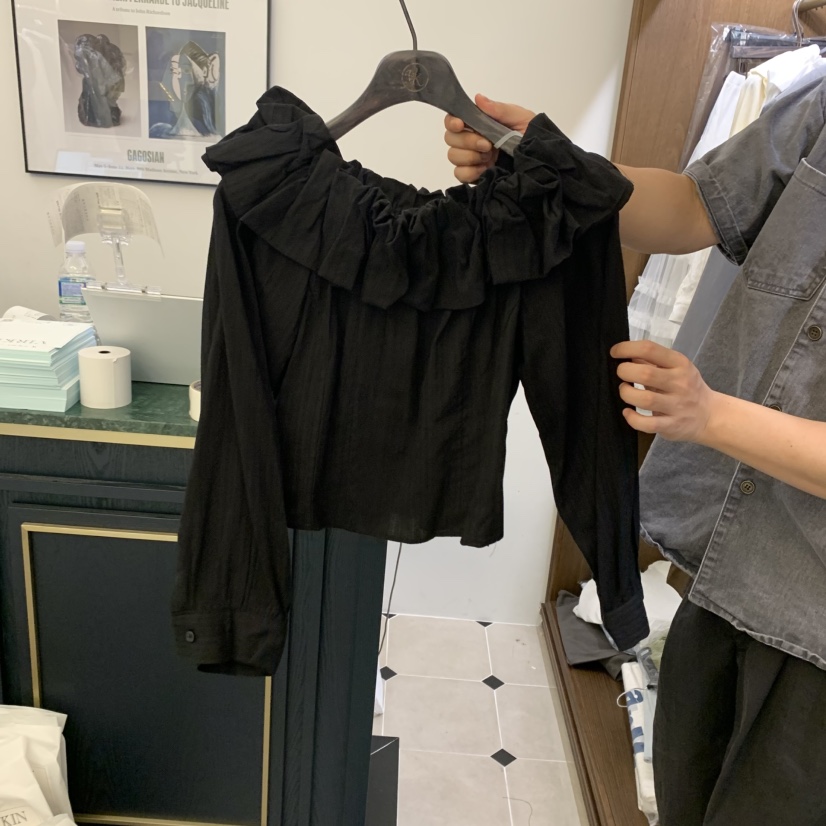 VIRKIN東大門㊣直郵女裝新款推薦真品25秋夏襯衫蕾絲衫刺繡VIRKIN襯衫/蕾絲衫圖色3