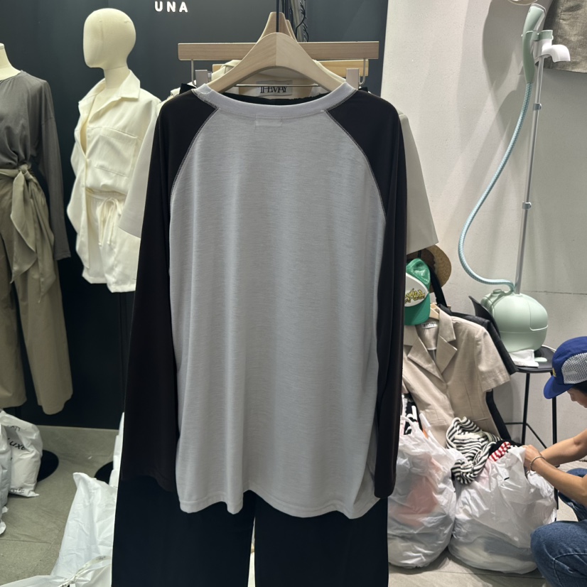 UNA/THE MAY東大門㊣實拍女裝新品人氣真品25秋夏長袖T恤THEMAY/UNA長袖T恤