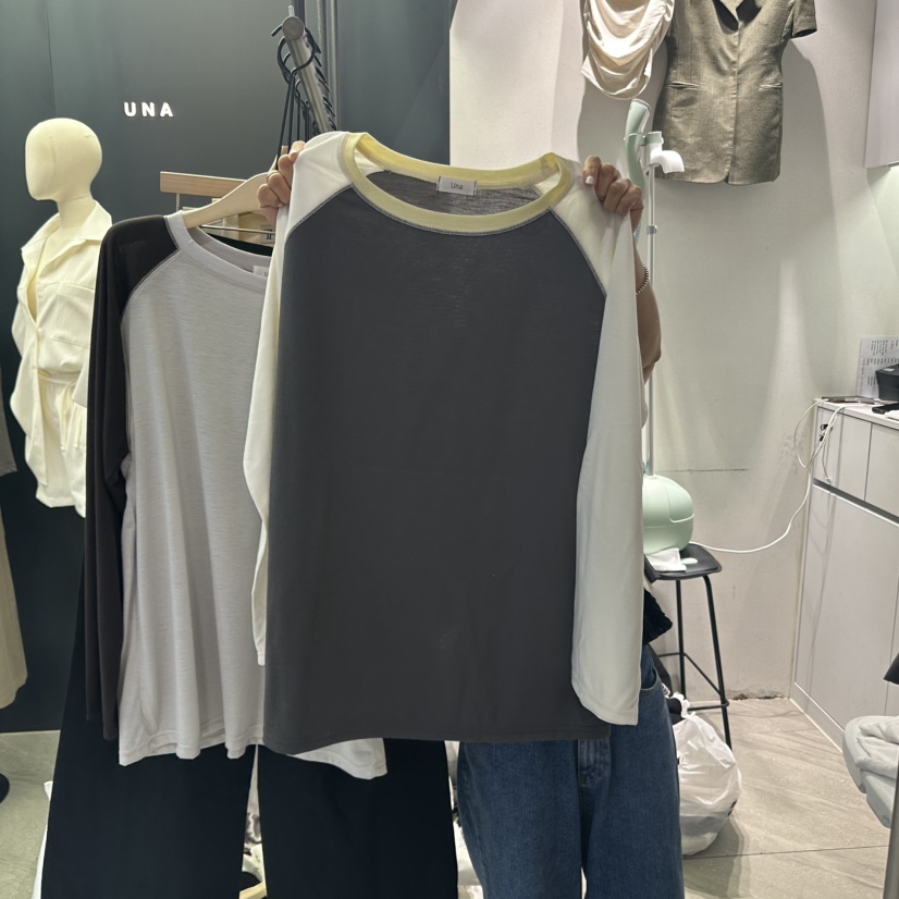 UNA/THE MAY東大門㊣實拍女裝新品人氣真品25秋夏長袖T恤THEMAY/UNA長袖T恤圖色2