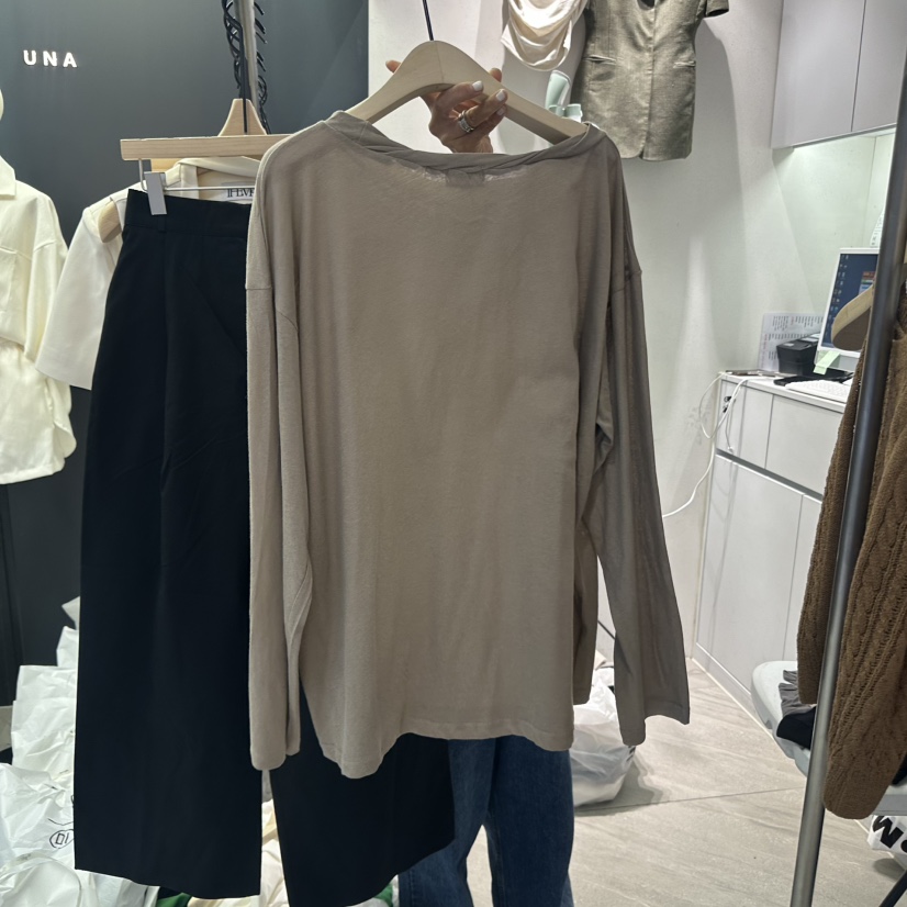 UNA/THE MAY東大門㊣直郵女士新品職業25秋夏熱賣長袖T恤THEMAY/UNA長袖T恤