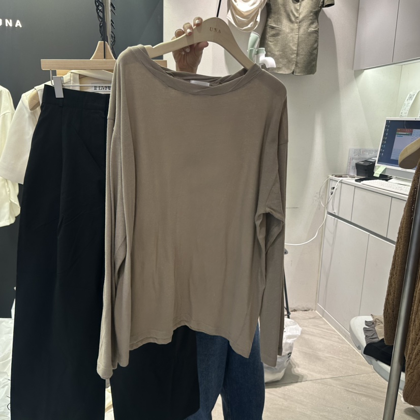 UNA/THE MAY東大門㊣直郵女士新品職業25秋夏熱賣長袖T恤THEMAY/UNA長袖T恤圖色2