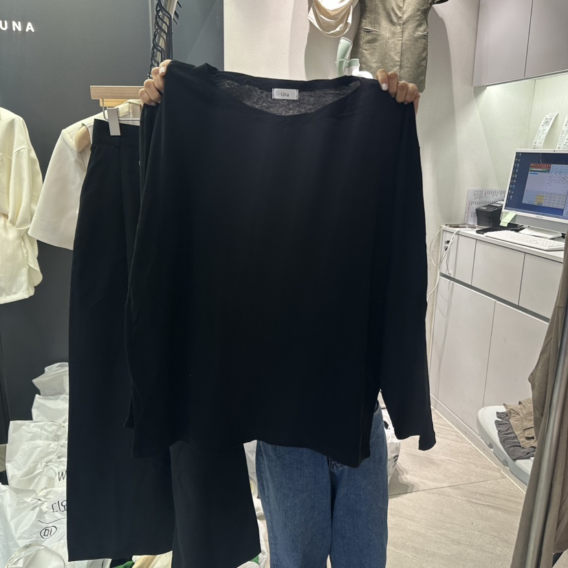 UNA/THE MAY東大門㊣直郵女士新品職業25秋夏熱賣長袖T恤THEMAY/UNA長袖T恤圖色3