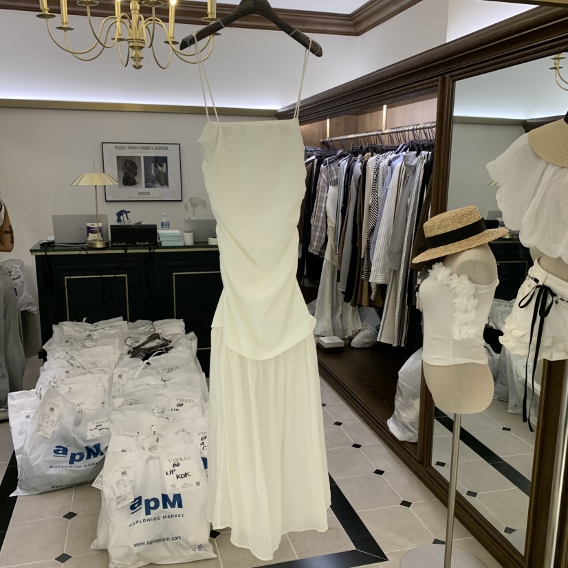 VIRKIN東大門㊣直郵女士新品時尚推薦25秋夏職業連衣裙褶皺VIRKIN連衣裙圖色1