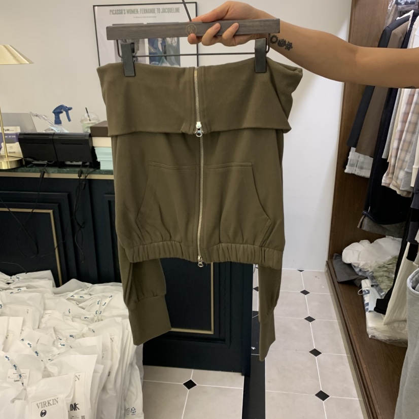 VIRKIN東大門㊣代購女裝新品熱賣推薦人氣真品休閑衛衣拉鏈VIRKIN衛衣圖色3