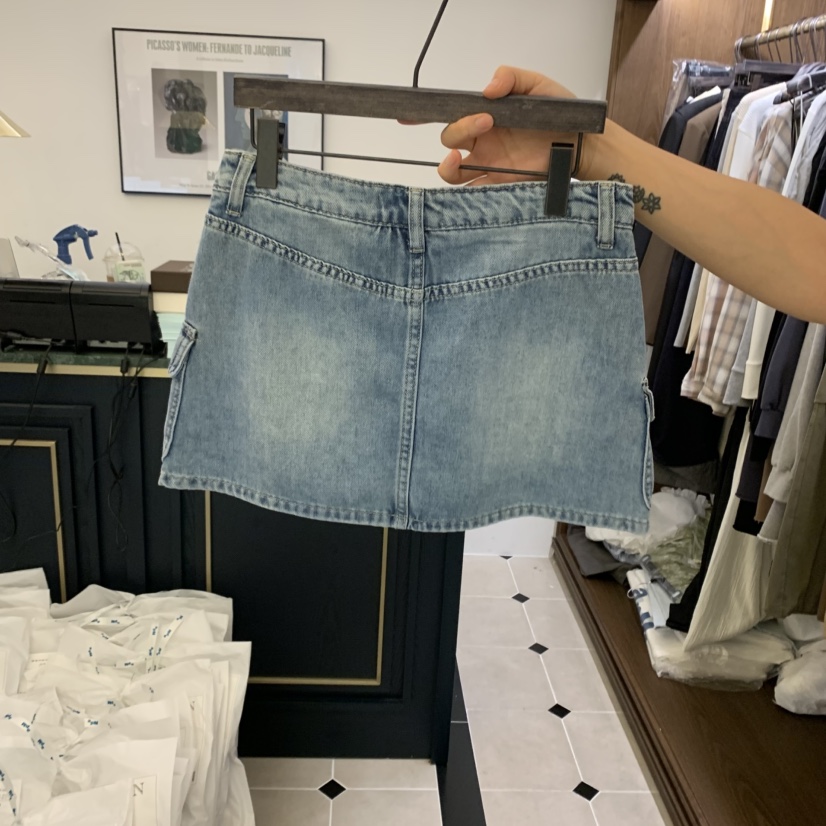 VIRKIN韓國直郵㊣女士新品休閑真品熱賣職業推薦人氣裙褲口袋VIRKIN裙褲