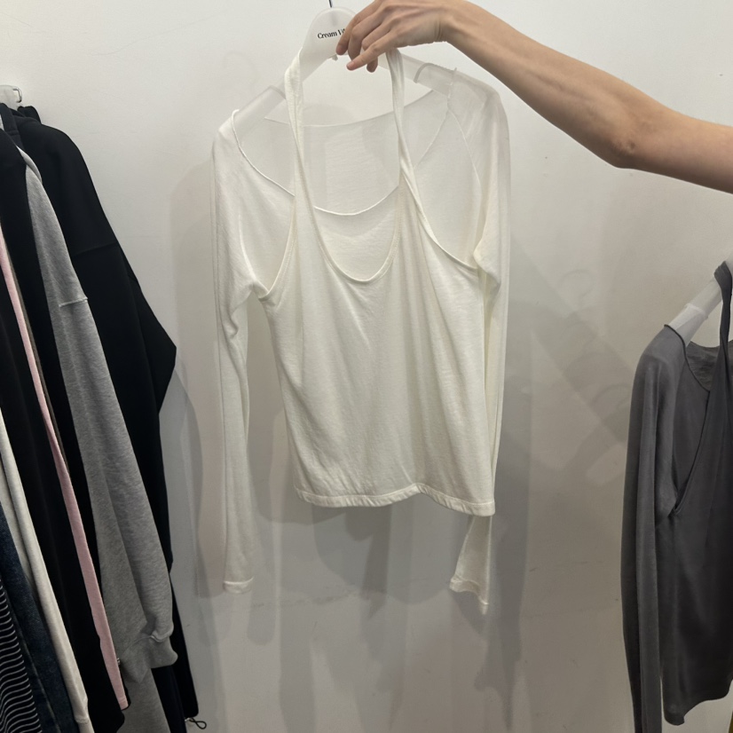 CREAM VILLA東大門㊣代購女裝新品休閑長袖T恤CREAMVILLA長袖T恤圖色2