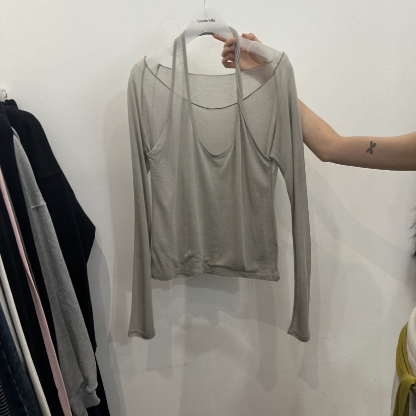 CREAM VILLA東大門㊣代購女裝新品休閑長袖T恤CREAMVILLA長袖T恤圖色3