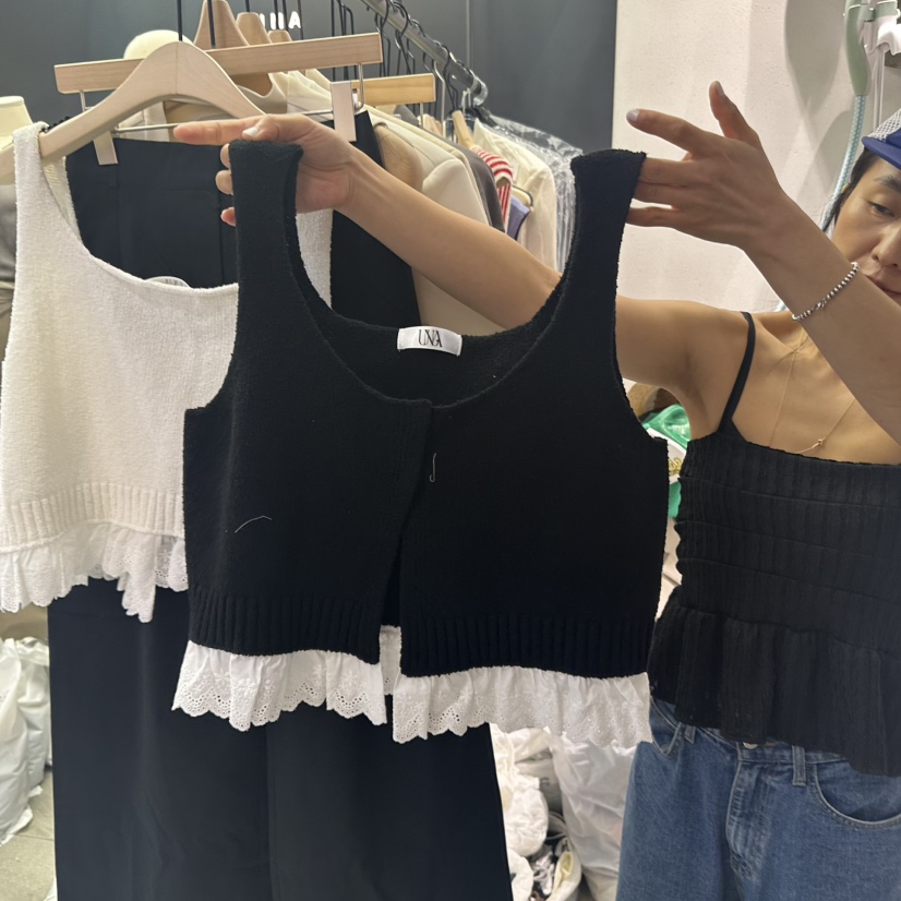 UNA/THE MAY韓國直郵㊣女裝新款時尚職業休閑吊帶背心可愛的THEMAY/UNA吊帶/背心圖色2