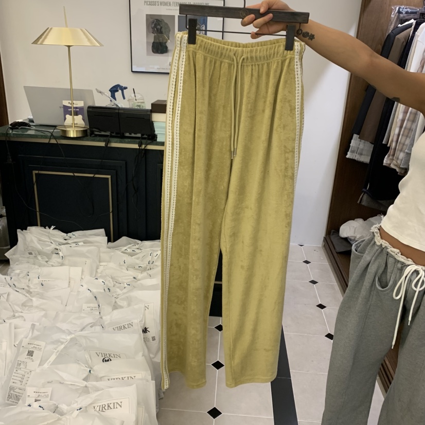 VIRKIN東大門㊣代購女裝新品休閑人氣時尚職業真品休閑褲蕾絲VIRKIN休閑褲