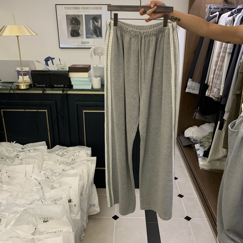 VIRKIN東大門㊣代購女裝新品休閑人氣時尚職業真品休閑褲蕾絲VIRKIN休閑褲圖色3