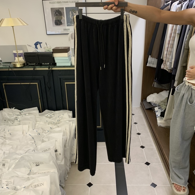VIRKIN東大門㊣代購女裝新品休閑人氣時尚職業真品休閑褲蕾絲VIRKIN休閑褲圖色5