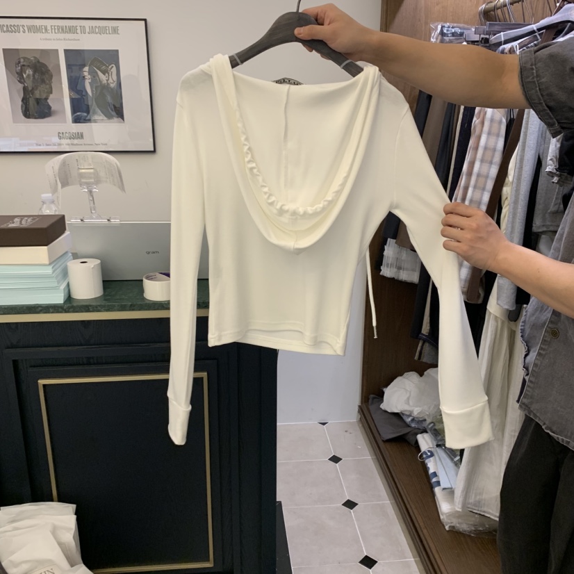 VIRKIN東大門㊣代購女士新品25秋夏真品推薦時尚長袖T恤連帽VIRKIN長袖T恤
