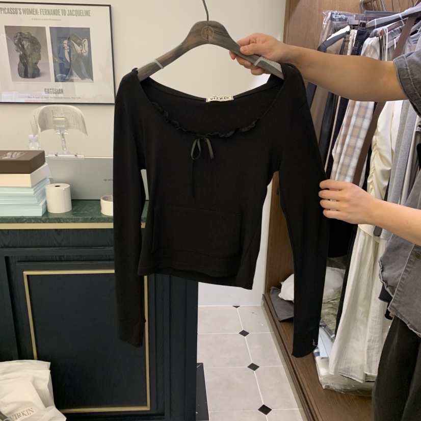 VIRKIN東大門㊣代購女士新品25秋夏真品推薦時尚長袖T恤連帽VIRKIN長袖T恤圖色3