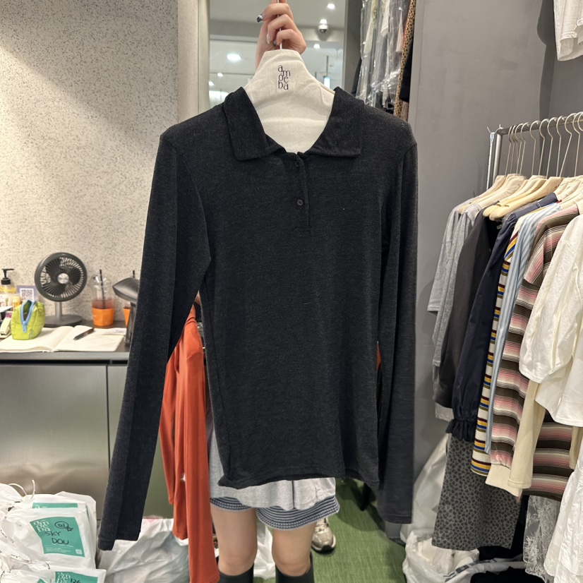 AMOEBA東大門㊣直郵女裝新品推薦人氣真品職業時尚休閑長袖T恤AMOEBA長袖T恤圖色3