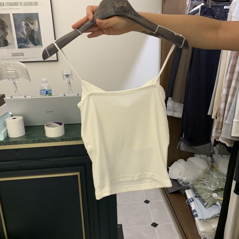 VIRKIN韓國代購㊣女裝新款推薦人氣職業真品25秋夏吊帶背心褶皺VIRKIN吊帶/背心