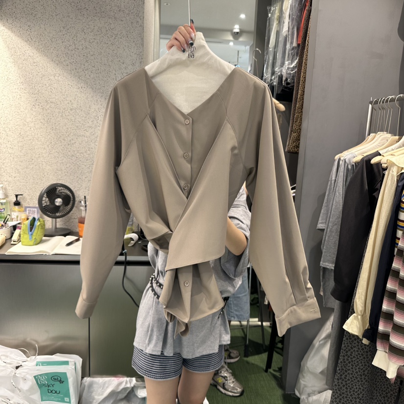 AMOEBA韓國代購㊣女裝新款25秋夏職業熱賣推薦人氣襯衫蕾絲衫AMOEBA襯衫/蕾絲衫