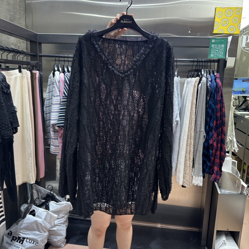 RUNWAY-런웨이韓國直郵㊣女士新款推薦真品休閑針織衫蕾絲RUNWAY針織衫圖色4