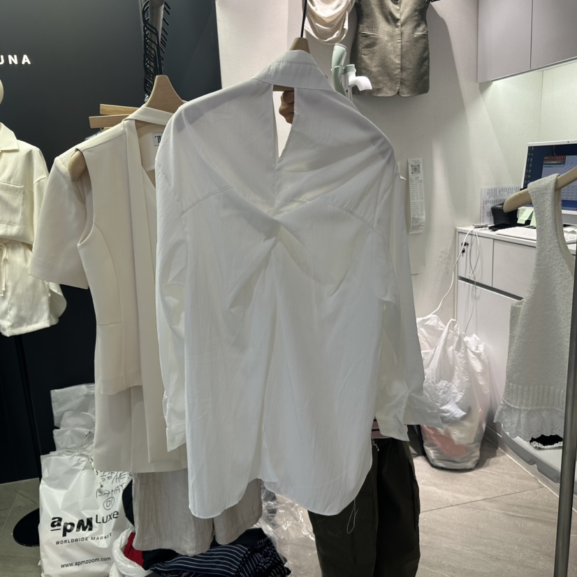 UNA/THE MAY韓國代購㊣女裝新款25秋夏休閑人氣襯衫蕾絲衫THEMAY/UNA襯衫/蕾絲衫