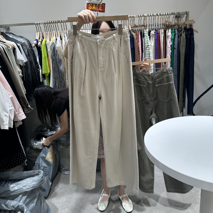 RE STYLE-Q東大門㊣代購女士新款休閑人氣25秋夏熱賣休閑褲RE STYLE休閑褲圖色1