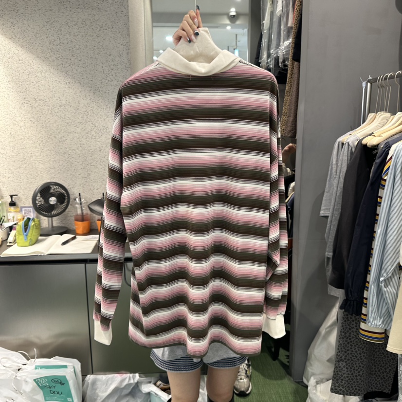 AMOEBA韓國代購㊣女裝新品職業時尚人氣熱賣25秋夏休閑長袖T恤AMOEBA長袖T恤