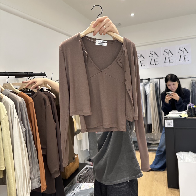 aube nunt東大門㊣實拍女士新款休閑真品推薦時尚套裝兩件套aube nunt套裝圖色3