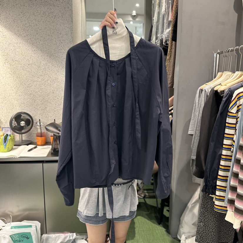 AMOEBA韓國代購㊣女士新品職業推薦時尚25秋夏熱賣襯衫蕾絲衫AMOEBA襯衫/蕾絲衫圖色3