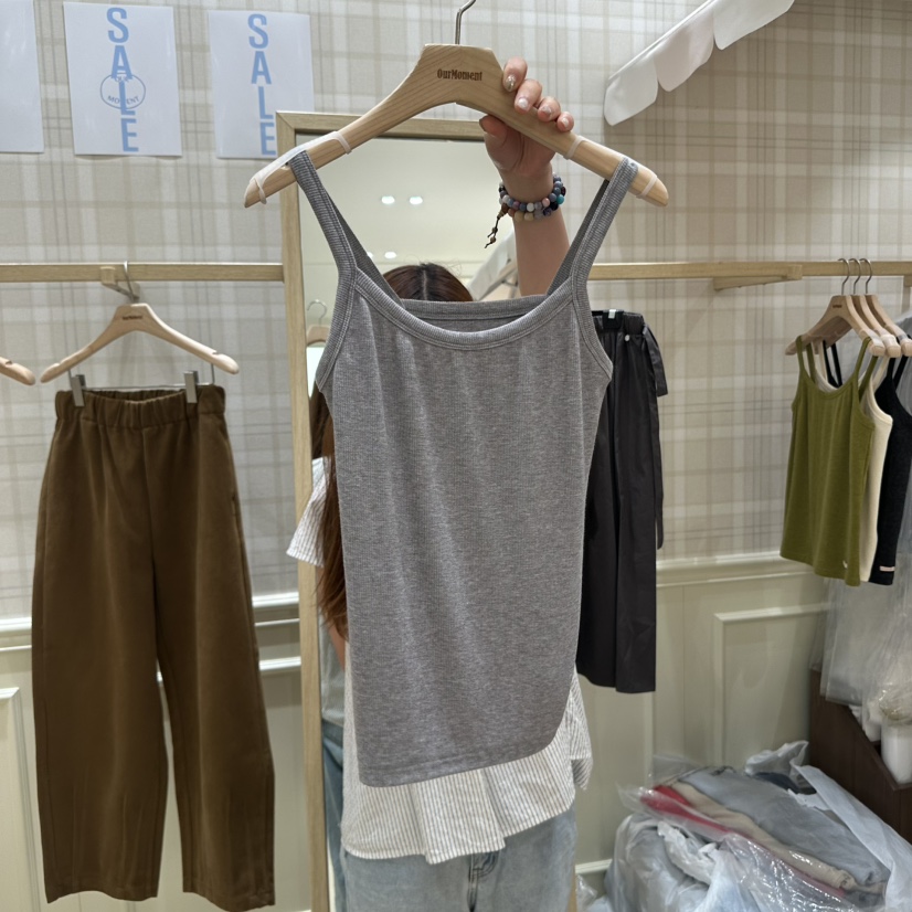 OURMOMENT韓國代購㊣女士新品休閑人氣熱賣真品吊帶背心柔軟OURMOMENT吊帶/背心圖色1